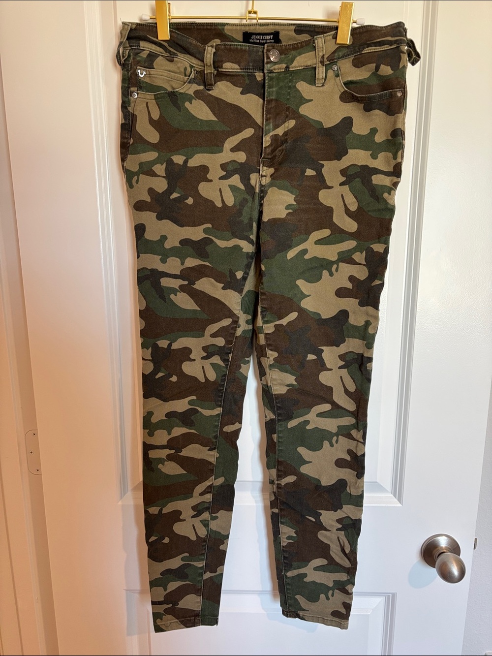 True Religion Women's Camo Skinny Jeans - Olive & Brown